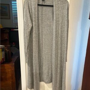 White House Black Market Light Gray Long Cardigan